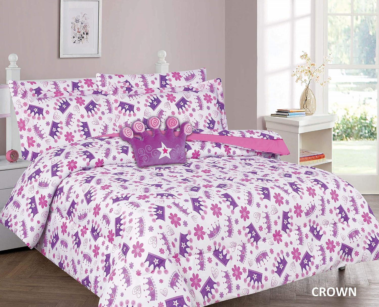 Butterfly Print Lavender Pink Girls Kids Comforter Bedding Set W Sheets Twin 6pc Butterfly Pink Lavender 6 Piece Twin Size Girls Comforter Set Bed In Bag W Sham Sheet Set Decorative Toy Pillow Comforter
