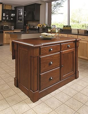 Aspen Rustic Cherry Kitchen Island by Home Styles – Functional Storage