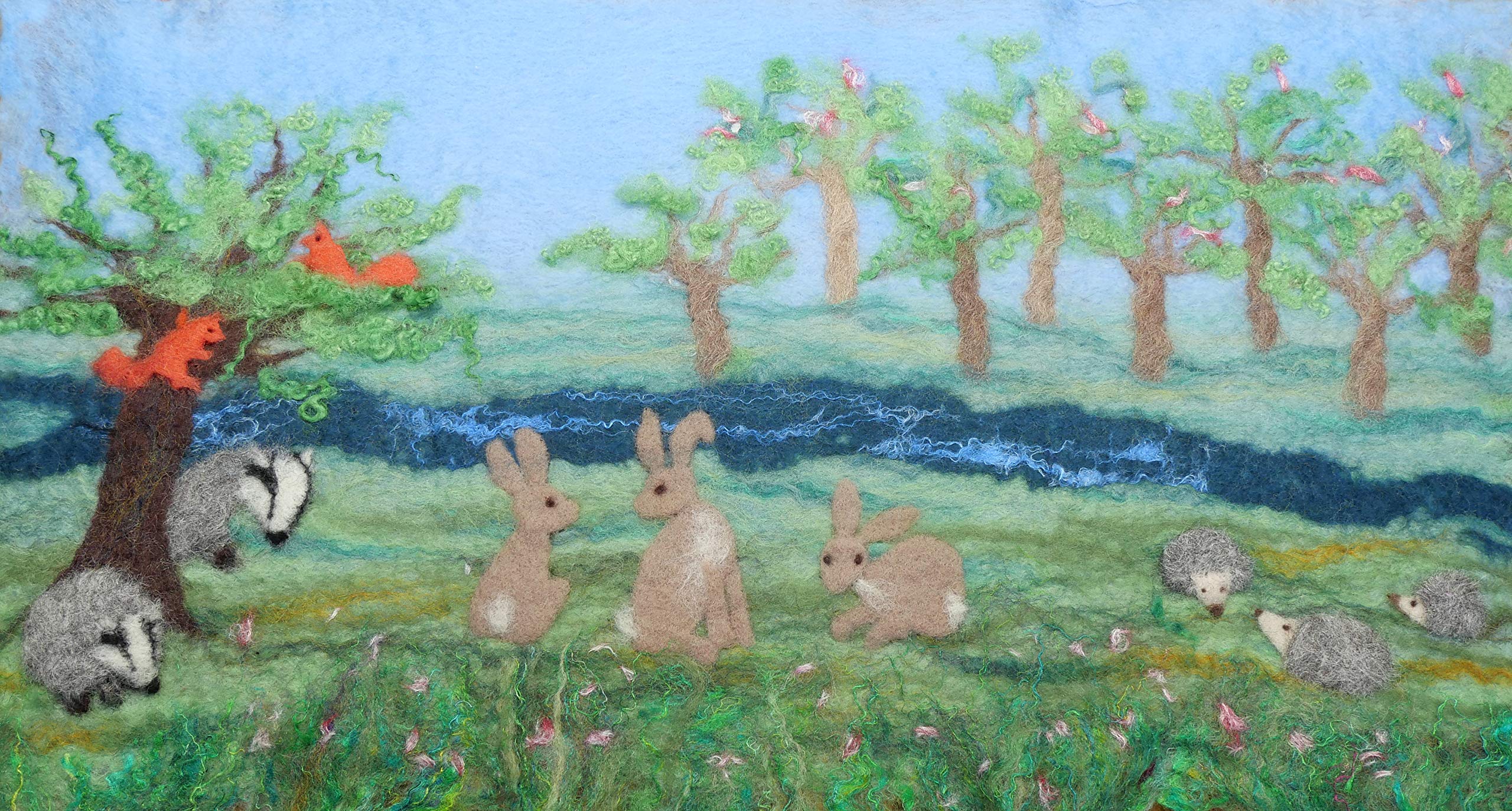 Artfelt Woodland Animal Felt Making Picture kit- a Carefully Designed Felt Making kit to Make with Badgers, Hares, Squirrels and Hedgehogs