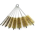 LabRat Supplies 12 Inch Pipe Cleaning Brush Set with Brass Bristles, 8 Piece Variety Pack | for Auto Parts, Bottles, Guns, Tubes, etc.