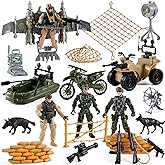 Mr.River US Army Men Action Figures Play Set, Toy Soldiers with Military Weapons Accessories for Kids Boys