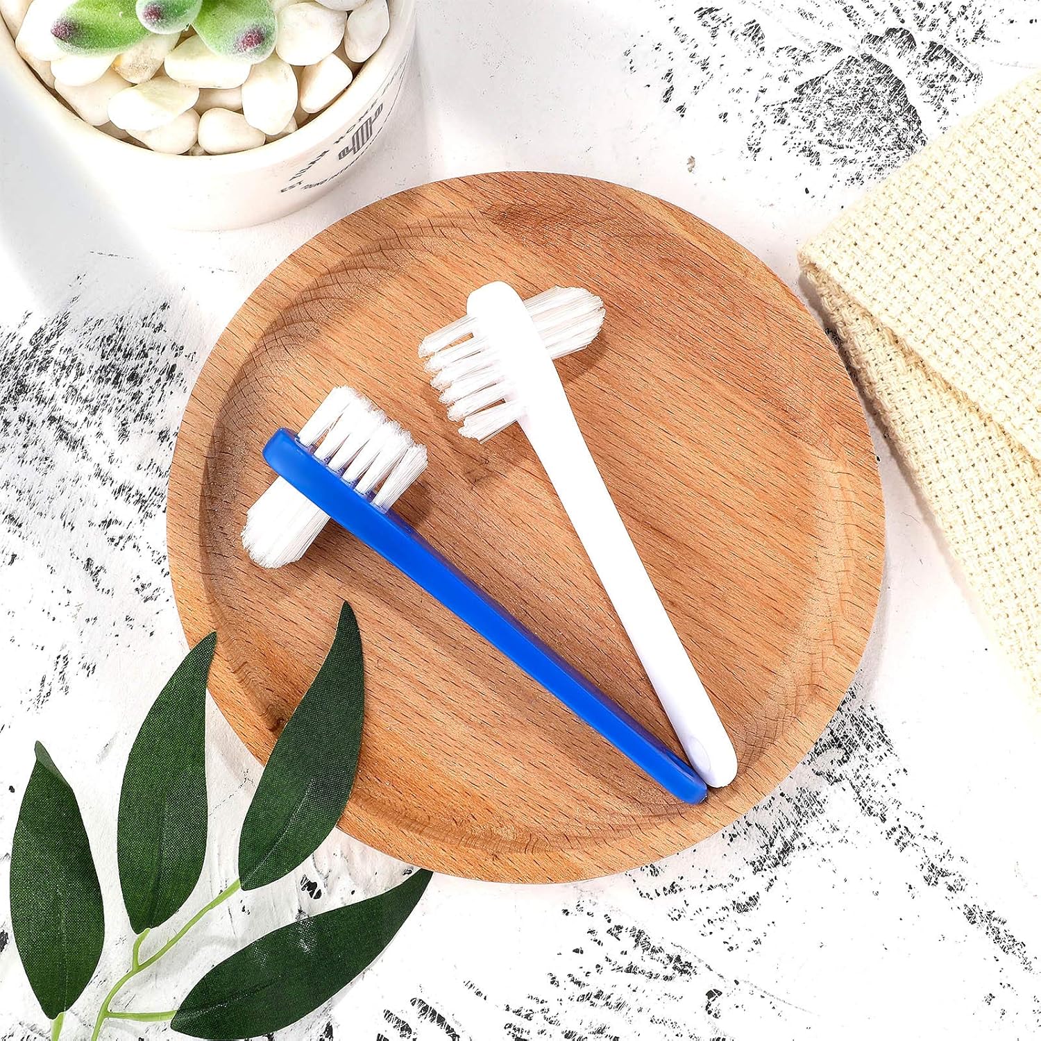 6 Pieces Denture Brush Dual Head Toothbrushes Hard Denture Cleaning Brush Denture Toothbrush Cleaning Brush False Teeth Brush Toothbrush for False Teeth Cleaning, 2 Colors : Beauty