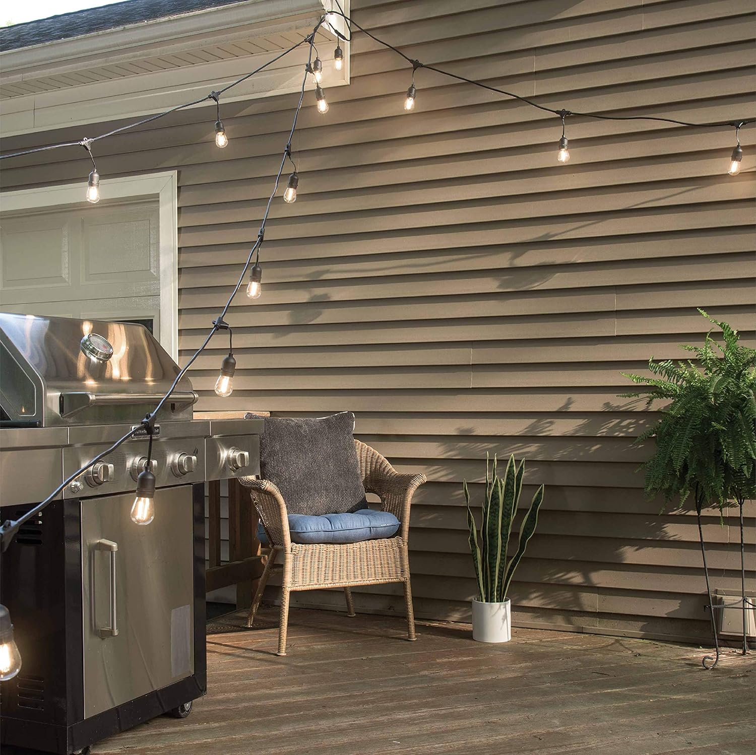Mr Beams 2W S14 Bulb LED Weatherproof Outdoor String Lights, 48 feet, Black - - 