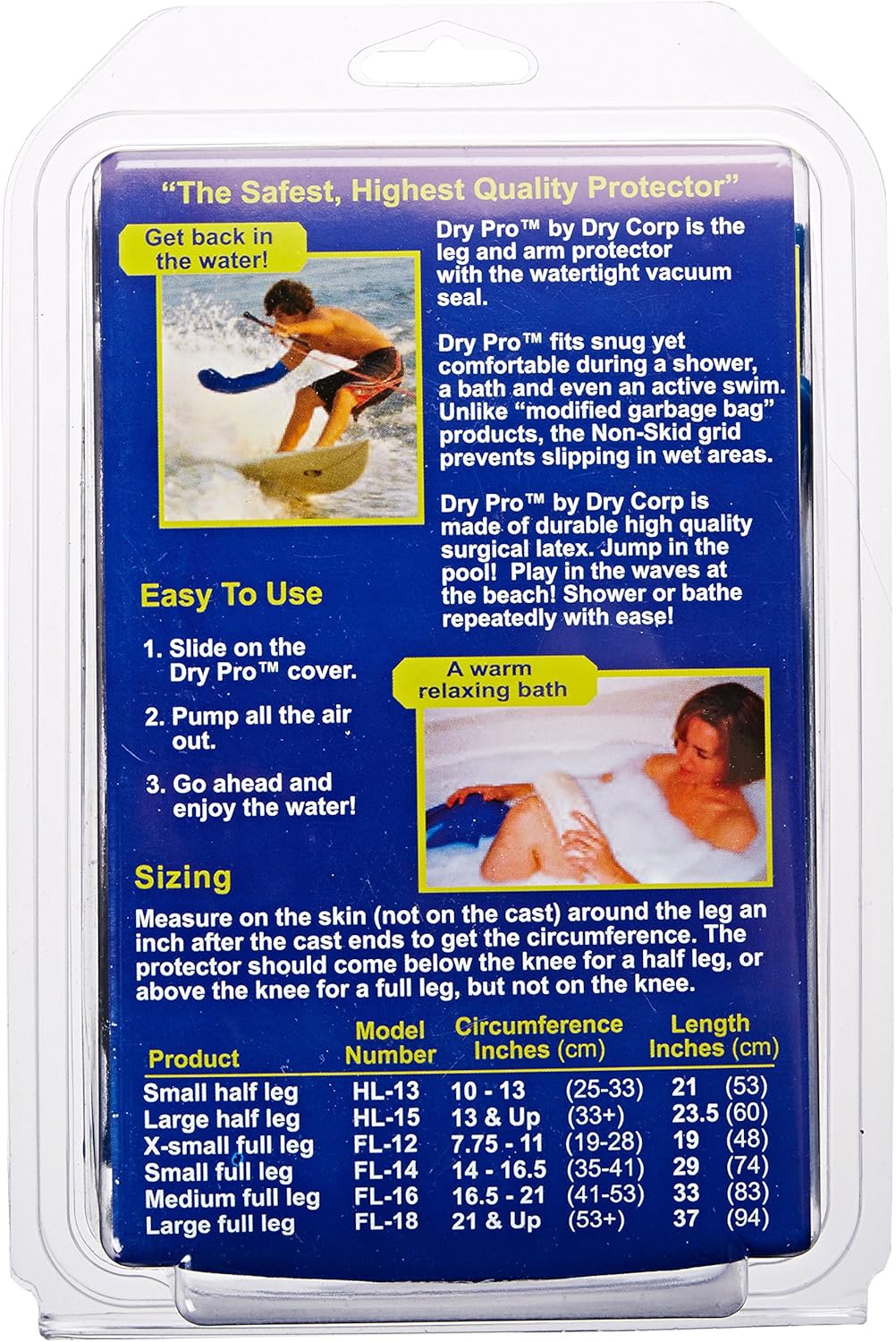 DryCorp Waterproof Vacuum Sealed Half Leg Cast Cover, Small and Large, Blue: Health & Personal Care