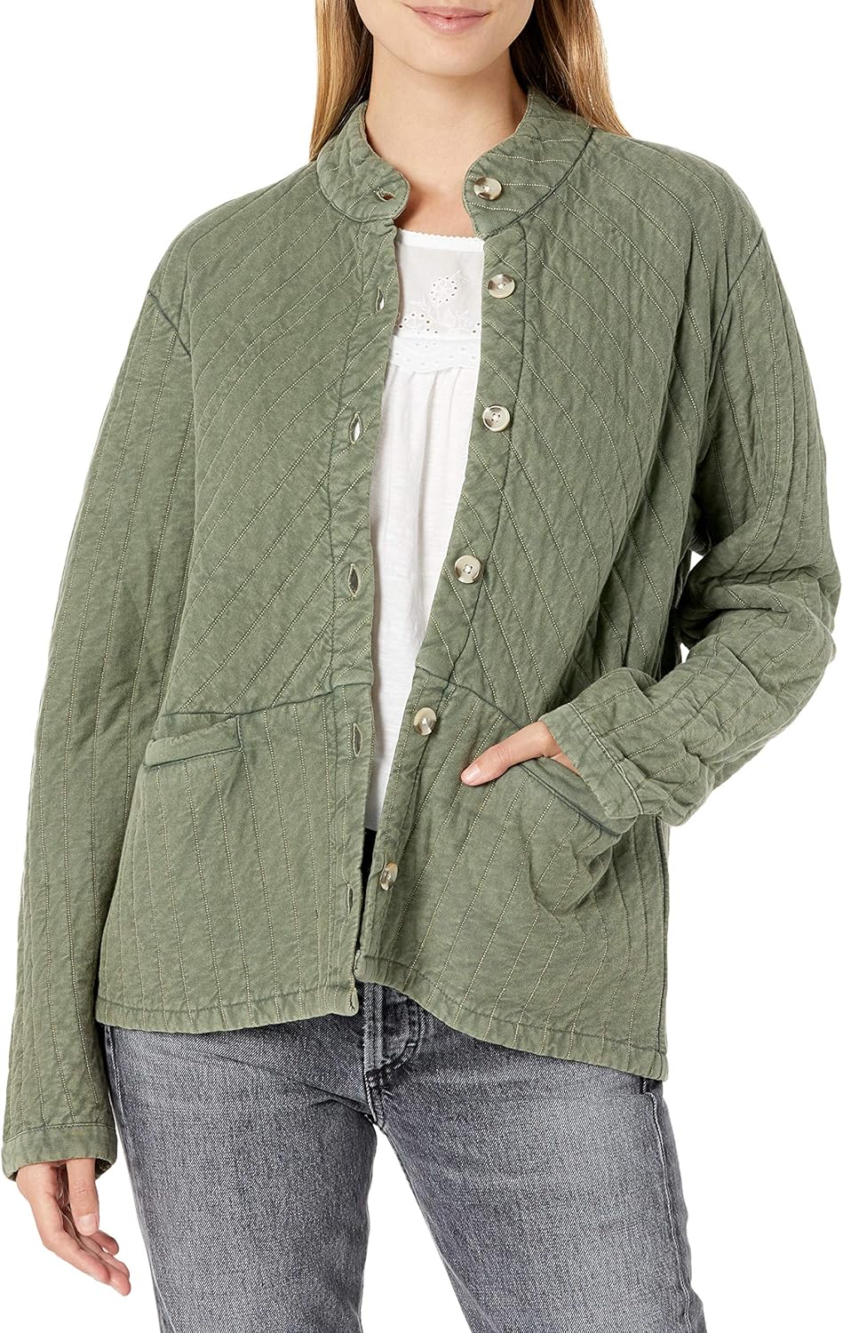 lucky brand quilted bomber jacket