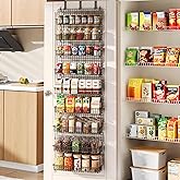 JKsmart 9-Tier Spice Rack Organizer with Door Hook, Wall Mount, and Extra Large Capacity for Pantry Door – Stylish Black Design for Effortless Organization, Ultimate Kitchen Storage Solution