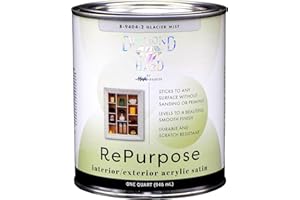 Majic PAINTS ​ Diamond Hard Interior/Exterior Enamel,Acrylic, Satin Paint RePurpose Your Furniture, Cabinets, Glass, Metal, Tile, Wood and More, 32 Fl Oz (Pack of 1), Glacier Mist