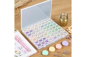 56-Grid Diamond Art Bead Organizer Box - Compact & Portable Clear Plastic Storage Case for Jewelry, Gems, and Small Craft Sup