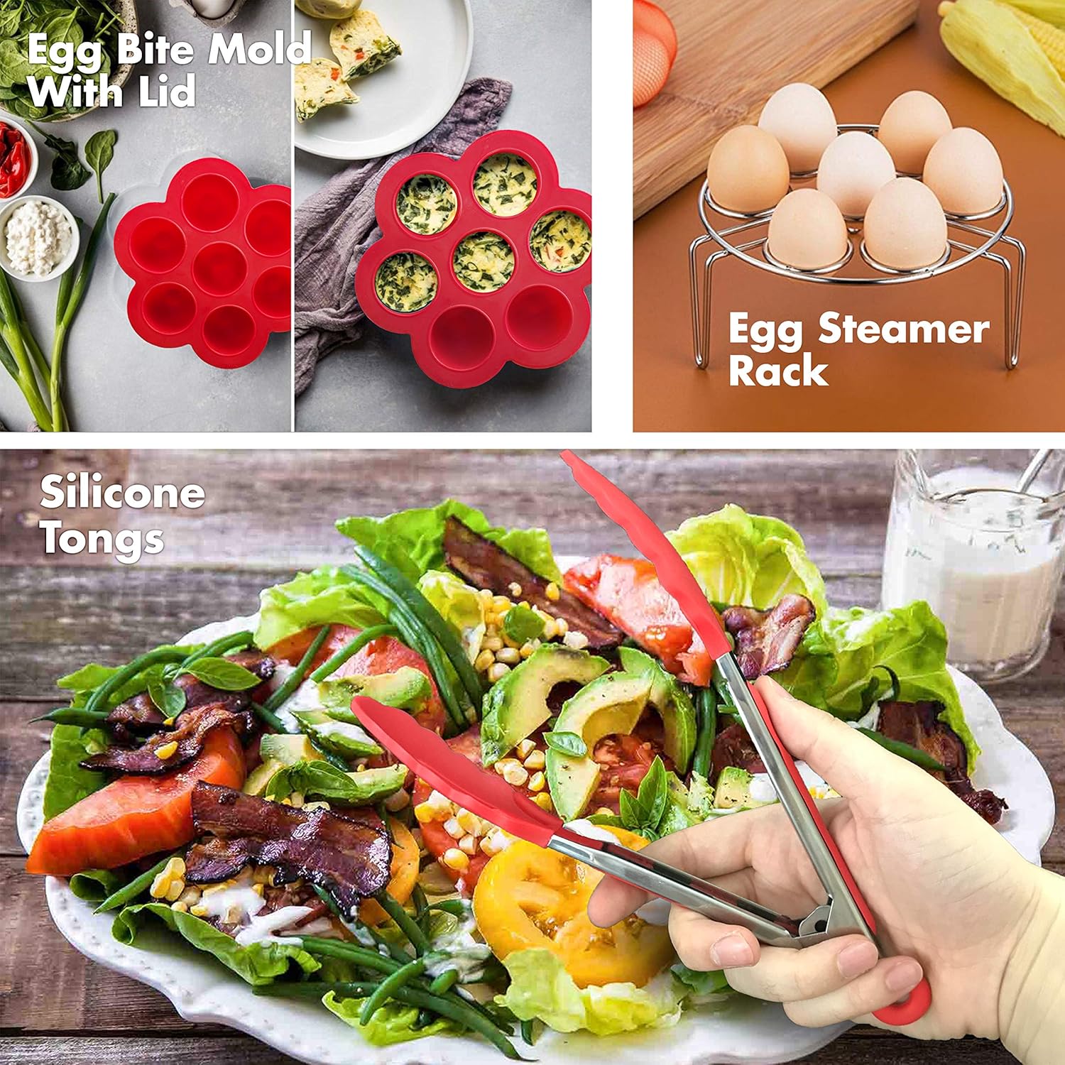 Subcoo 14 accesorios para olla instantánea | Cesta de vapor, molde ...