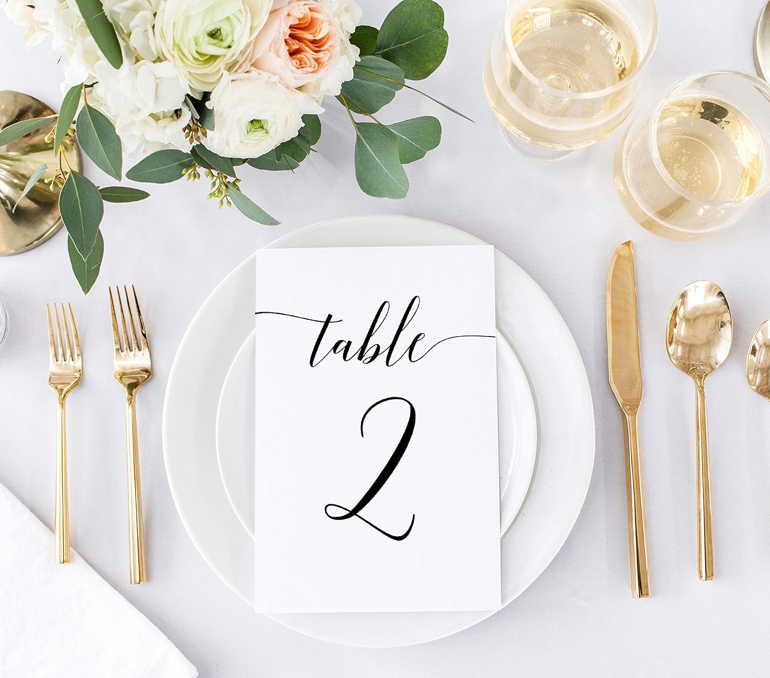 20 Table Numbers Plus Head Table Sign, Table Numbers for