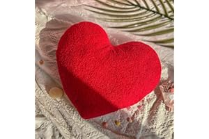 EastTree Heart Pillows for Valentine's Day, Red Heart Shaped Pillows, Cute Sherpa Heart, Small Fluffy Pillows, Love Throw Pillows Gifts, Women Girls Living Room Decor 10x13 Inch