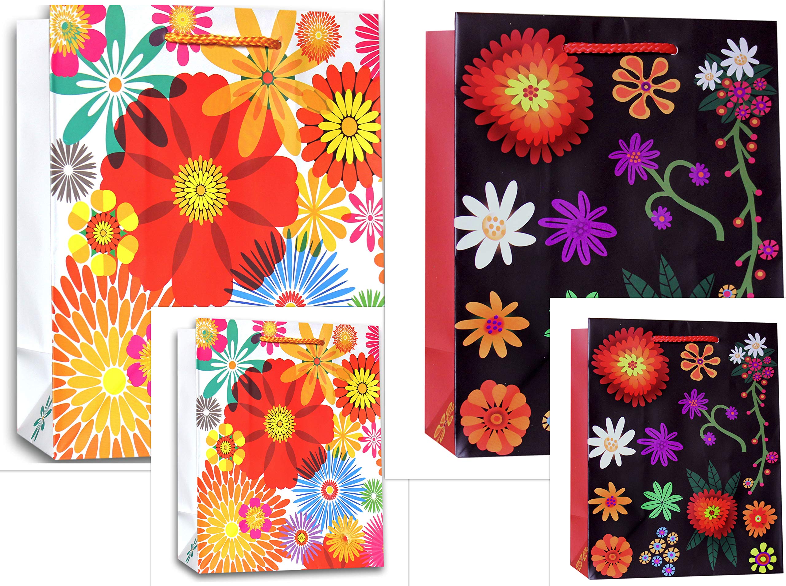 Set of 4 Gift Bags DIN A4 and DIN A5 Gift Bags 18 x 23 x 10 cm and 32 x 26 x 12 cm Birthday Gift Bags Paper 160 g/m² Gift Bag Set Combi Large 16