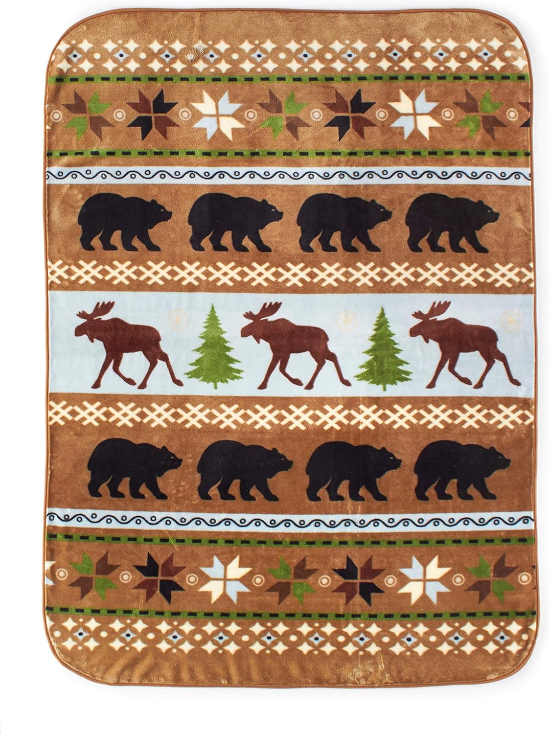 Shavel Home Products High Pile Throw, 60 x 80 Inch, Wilderness Stripe