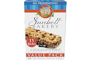 Sunbelt Bakery Chewy Chocolate Chip Granola Bars, 1.1 oz Bars, 15 Count