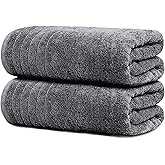 Tens Towels Pack of 2 Extra Large Bath Sheets 35 x 70 Inches, 100% Cotton, Larger & Lighter Weight, Quicker to Dry, Super Soft & Absorbent, Oversized Bath Towels, Dark Grey