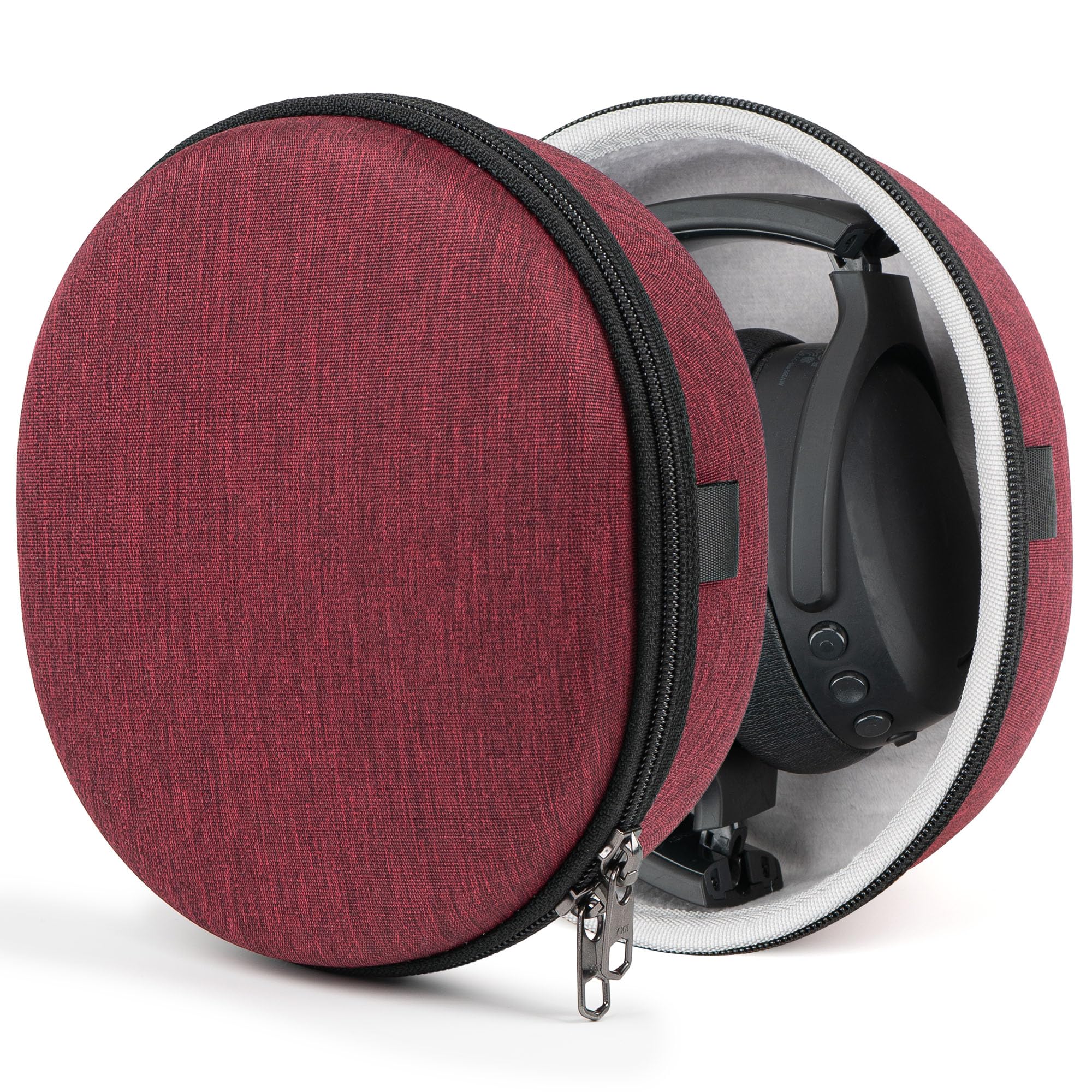 Geekria Shield Headphones Case Compatible with Skullcandy Crusher EVO/ANC 2/360, Hesh 3, Replacement Hard Shell Travel Carrying Bag with Cable Storage (Moab Red)