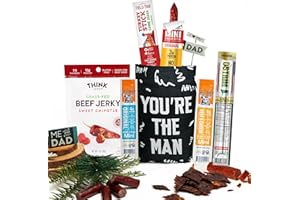 BUNNY · JAMES · Jerky Gift Bag - Exotic Jerky Variety Pack in Fun You're the Man Bag - Gifts for Men Who Want Nothing, Assortment of High Protein Beef Snack Packs - Ideal for Dad, Son or Wife
