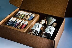 DIY Gin-Making Alcohol Infusion-Kit, Featured in Vogue, 12 Spices in Glass, Mixology-Set for Bartender, Perfect Vodka-Gift for Men