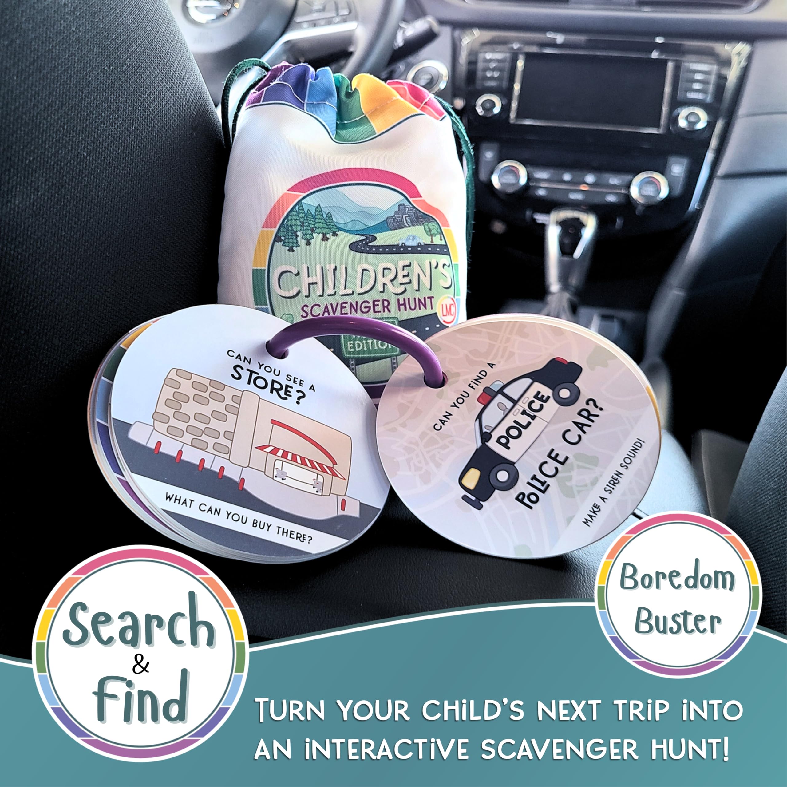 Children's Scavenger Hunt: Travel Edition | Toddler Car Activities | Road Trip Toys | Games for 2, 3 Year Old's & Up | Kids Educational Scavenger Hunt Cards