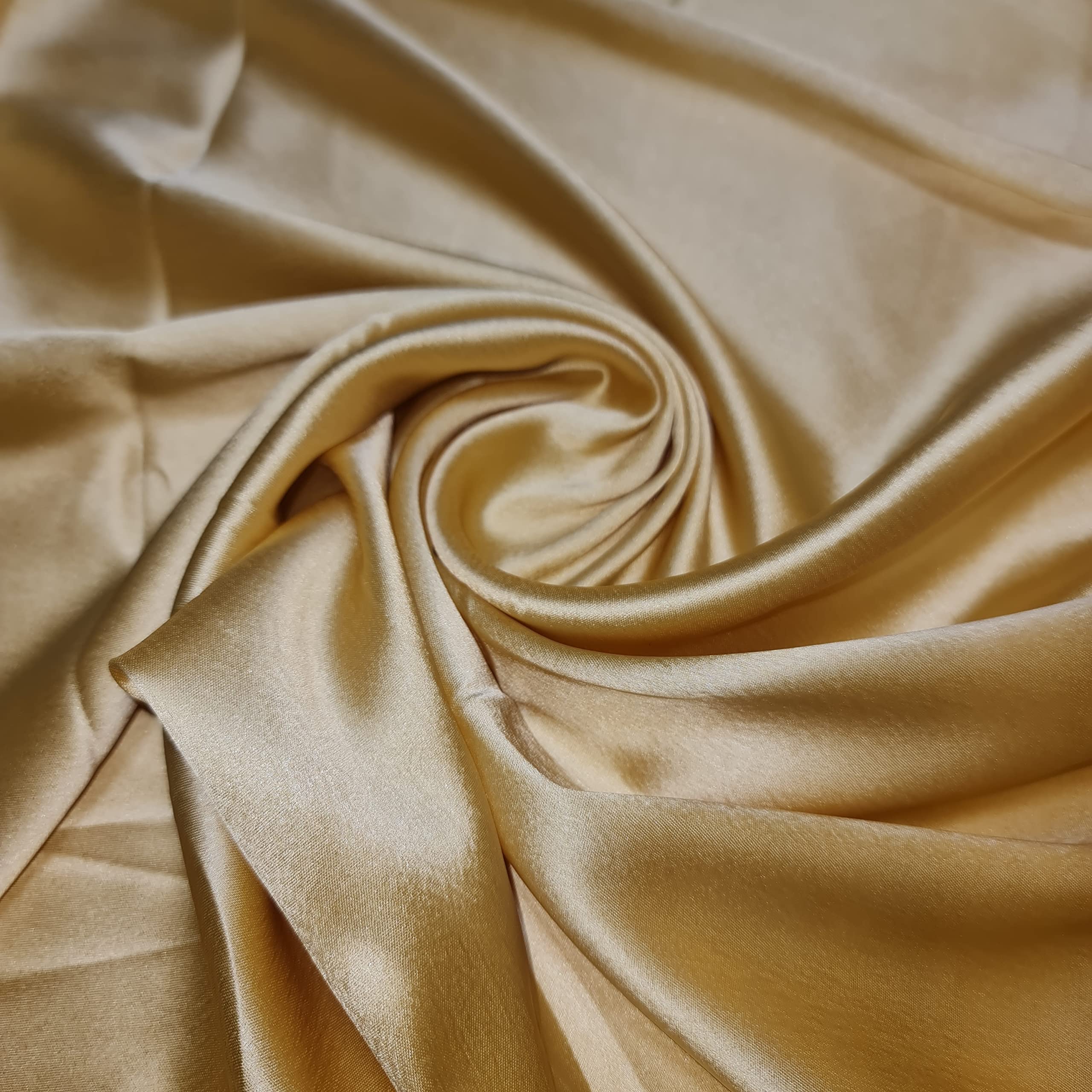 Glossy Charmeuse Silk Satin Bridal Dress Polyester Lining Craft Fabric 44" Meter (2 Meter, Gold 2)