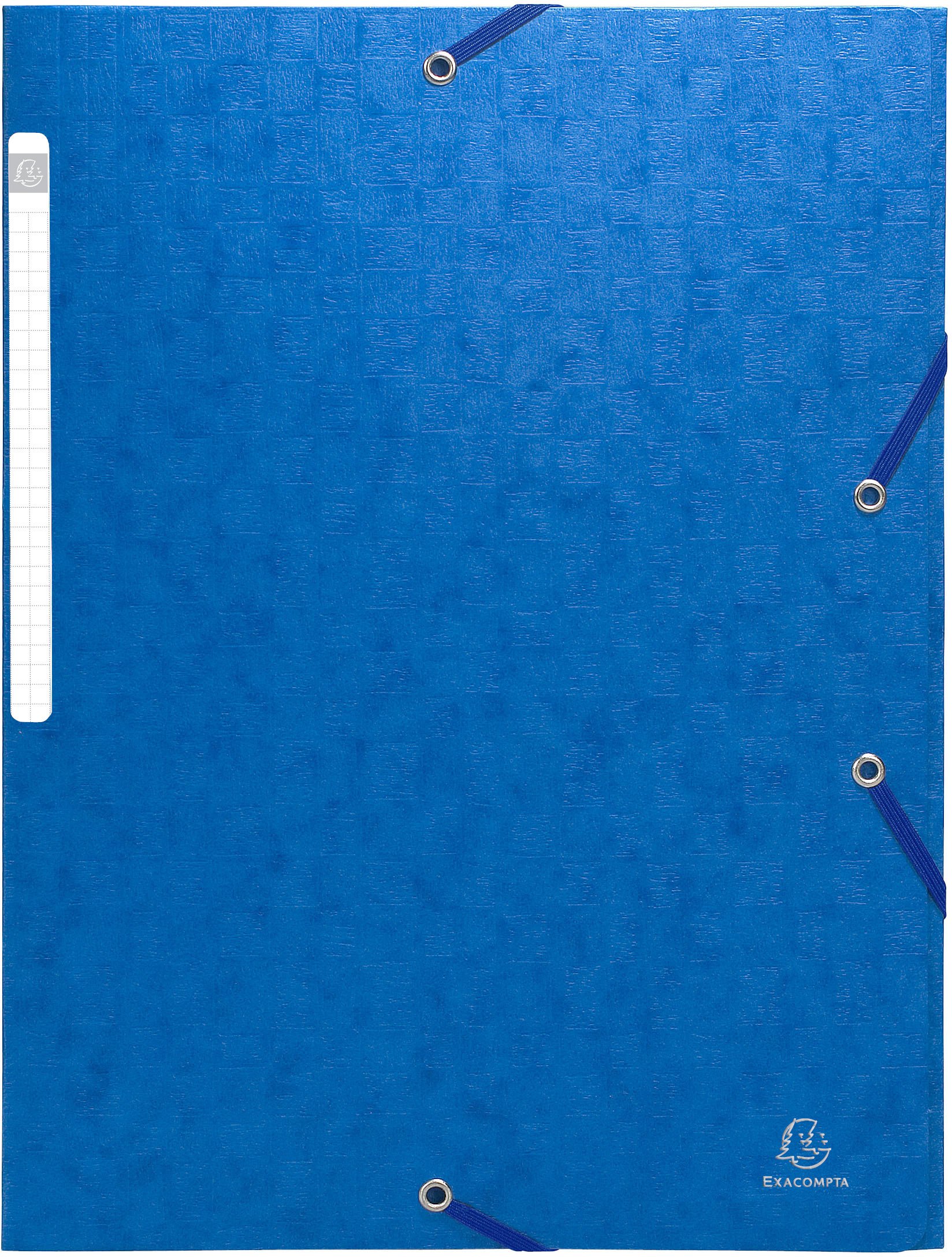 Exacompta - Ref 5592E - Scotten Elasticated Folders without Flap - 24 x 32cm in Size, 600gsm Glossy Card, No Internal Flaps, Spine Labels - Blue (Pack of 10)