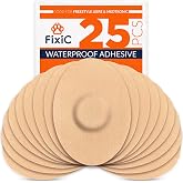 FixiC Freestyle Adhesive Patches 25 PCS &ndash; Good for Libre 1, 2, 3 &amp; Plus | G7 &amp; Stelo &ndash; Guardian &ndash; Waterproof Adhesive Patches &ndash; Libre Adhesive Covers &ndash; Pre-Cut &ndash; The Best Fixation! (Tan)