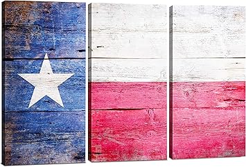 Amazon Com Texas Flag Canvas Wall Art Decor 3 Piece Set Large