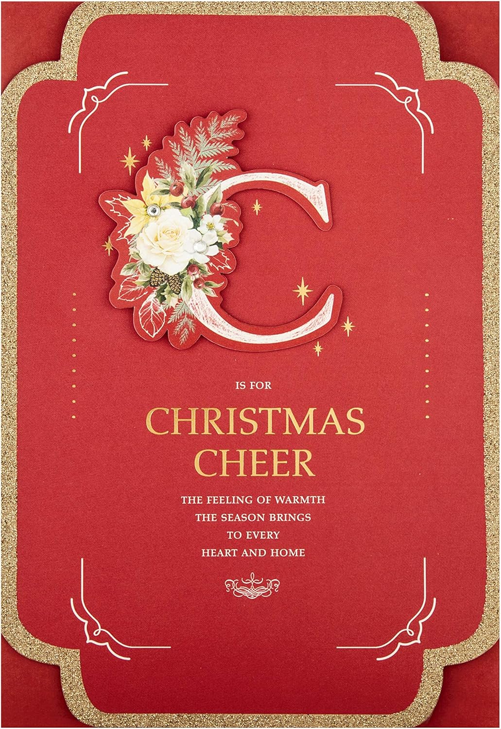 Hallmark Christmas Card - Traditional Heartfelt Verses Design, red, green, 22.8 cm by 15.9 cm - Image 3