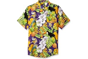 FOCO Men's NFL Team Logo Floral Aloha Tropical Button Up Shirt