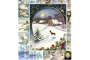 Decoupage Paper Pack (21 Sheets 6"x8") Christmas Winter Landscapes FLONZ Vintage Styled Christmas Pictures Cards for Decoupage, Craft and Scrapbooking