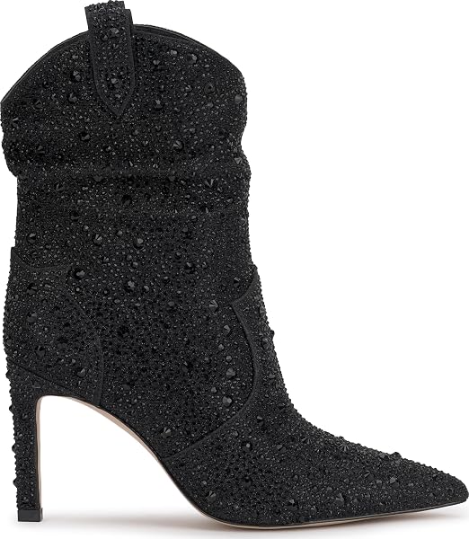 JESSICA SIMPSON EVGENA EMBELLISHED WESTERN BOOT, BLACK, 7.5
