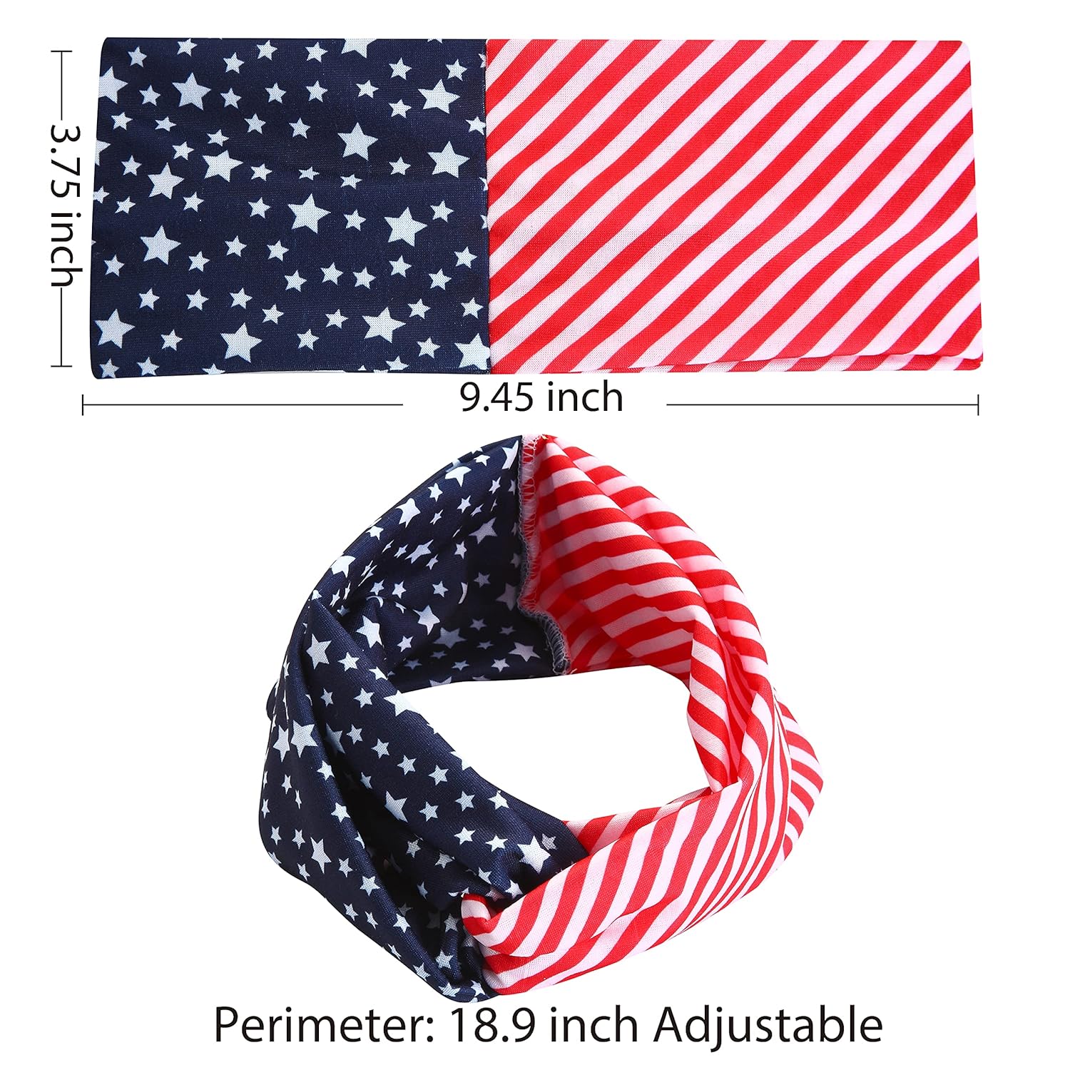 JOYIN 6 Pcs Patriotic Headband American Flag Headbands for 4th of July Celebration, USA Red White and Blue Headband, Independence Day, Memorial Day, Patriotic Party Accessories: Beauty