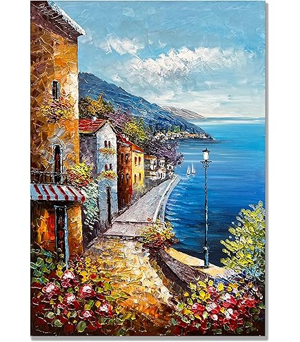 Amazon.com: Tiancheng Autumn Forest Path Oil Painting, 24x36