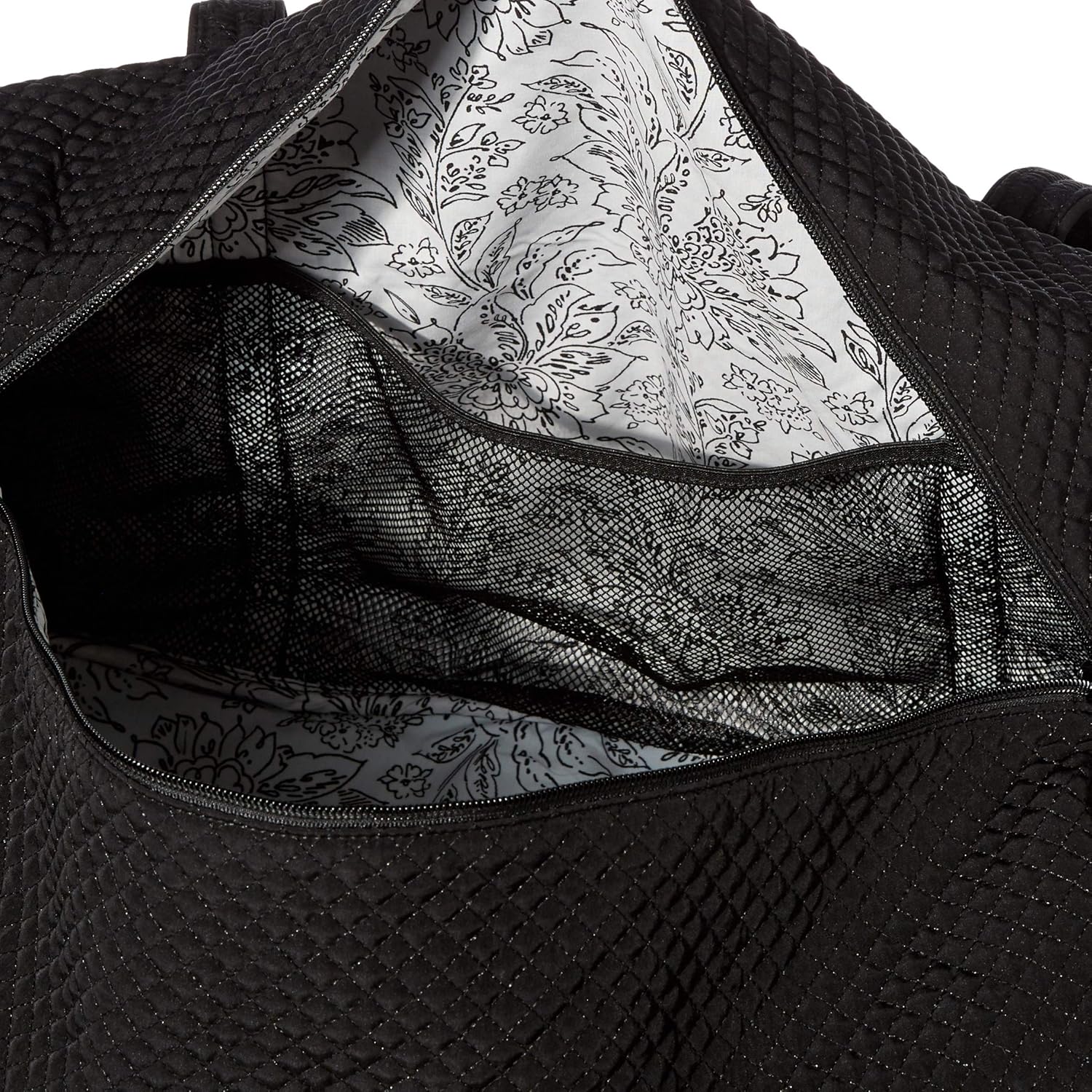 Vera Bradley Women's Microfiber Large Travel Duffle Bag, Black, One Size: Shoes