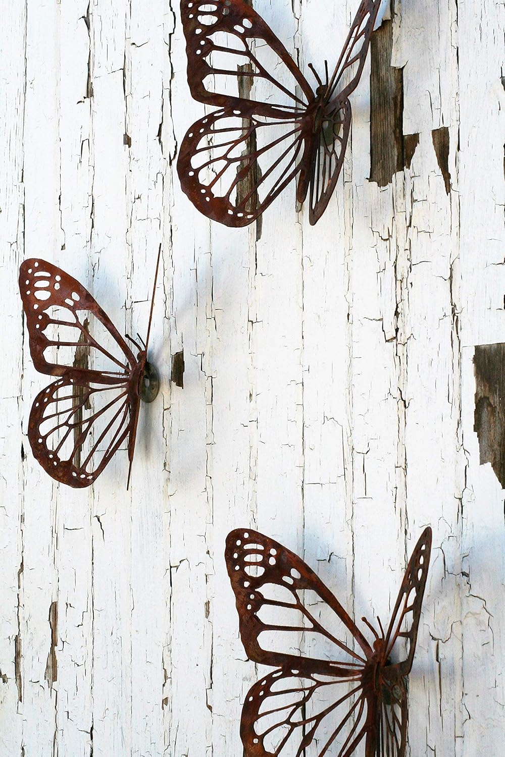 Amazon Com Giant Rustic Butterfly Wall Art Set Of 3 Handmade