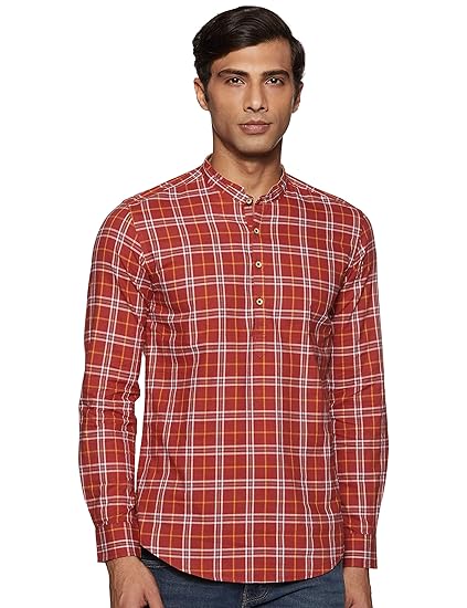 Men's cotton Indo Western Kurta (ICMSF09SC14L01-45_ Red_ Medium)