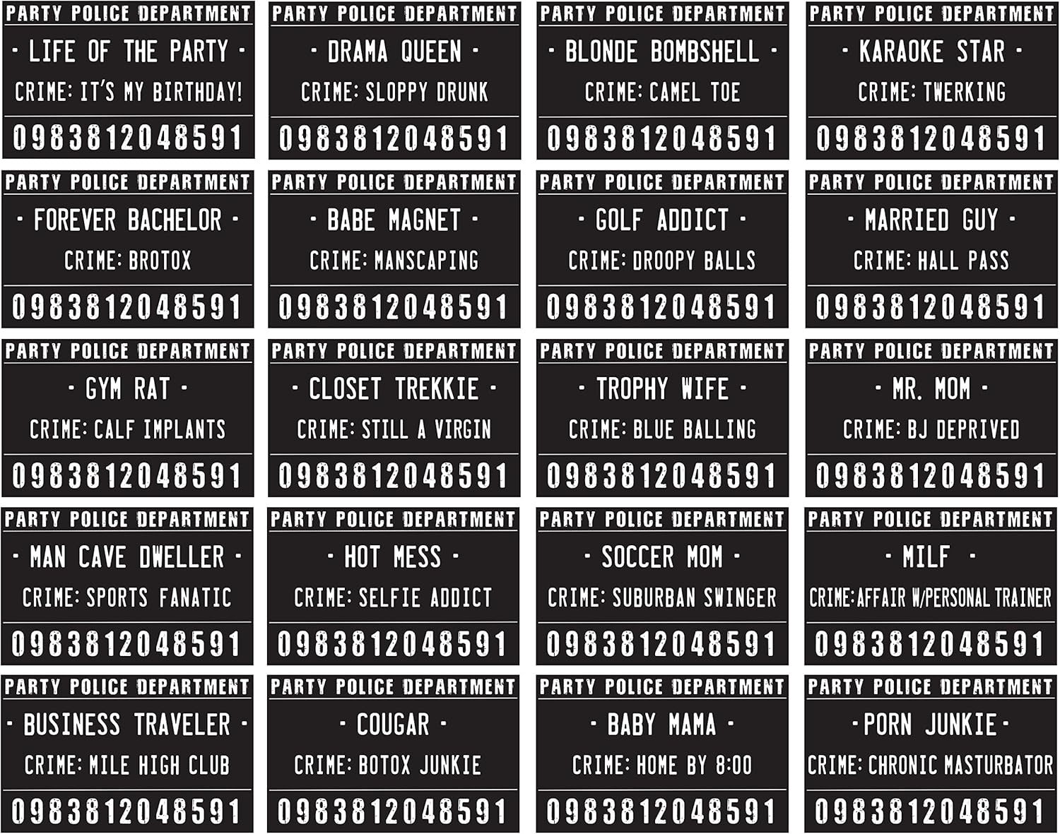 mugshot photo booth props on amazon