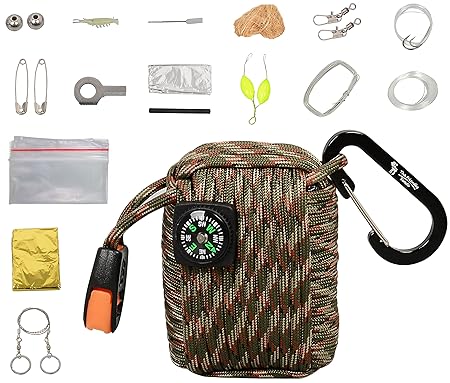 The Friendly Swede Survival-Pod - Survival-Kit inklusive Drahtsäge, Rettungsdecke und Paracord