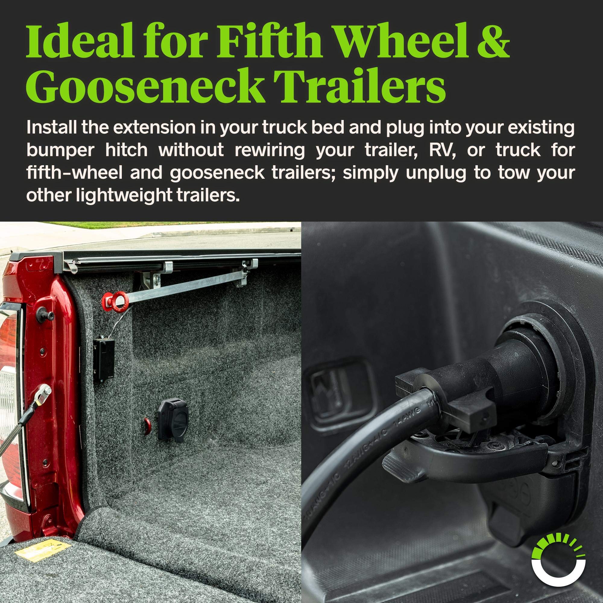 ONLINE LED STORE 12ft 7Pin Trailer Cord Extension Wire Cable [7Way