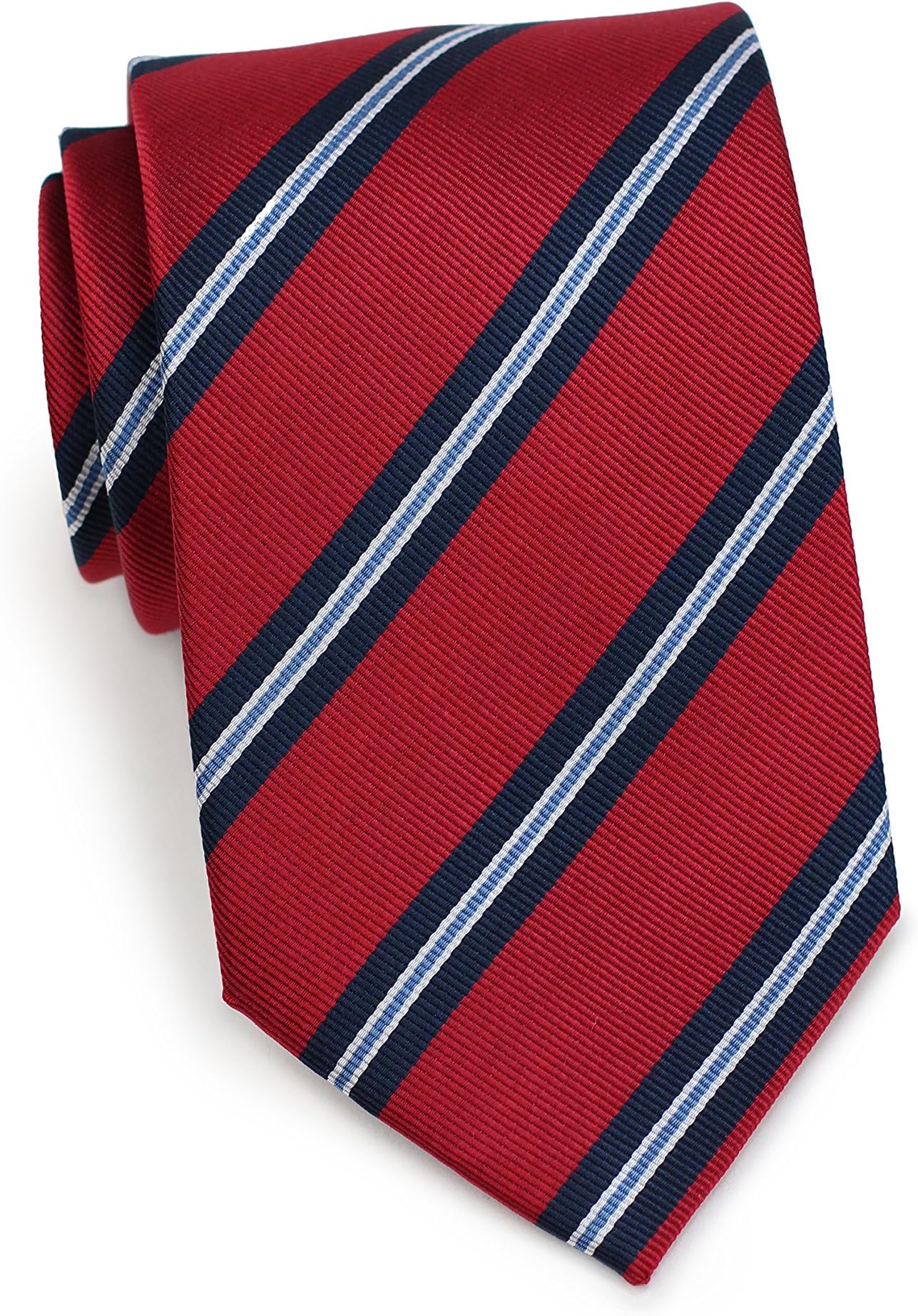 Bows-N-Ties Men's Necktie British Regimental Striped Silk Matte Tie 3.25 Inches