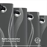 Deconovo Blackout Curtains Silver Wave Foil 2 Panels 66x72 Dark Grey view 4