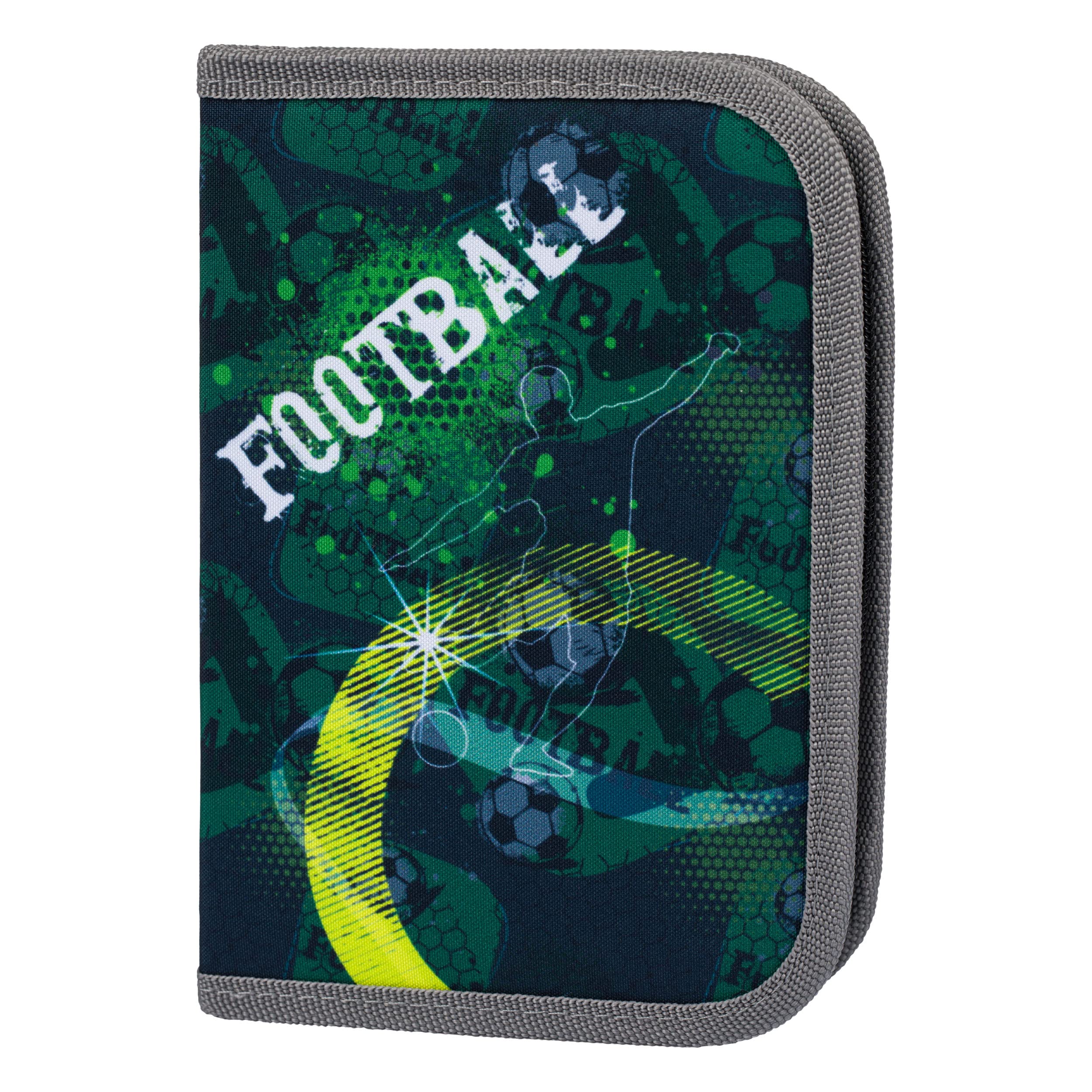 Baagl Pencil Case, Large Storage Space, Durable Materials, Trendy Design, 20.5 x 15.0 x 3.0 cm - Football