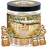 Positive Sloth Jar With 60 Affirmation Cards, Sloth Gifts For Women, Emotional Support Sloth For Stress Relief, Sloth Birthday Decorations, Graduation Sloth Teacher Gifts
