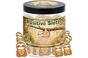 DEARMINE Positive Sloth Jar With 60 Affirmation Cards, Sloth Gifts For Women, Emotional Support Sloth For Stress Relief, Sloth Birthday Decorations, Graduation Sloth Teacher Gifts