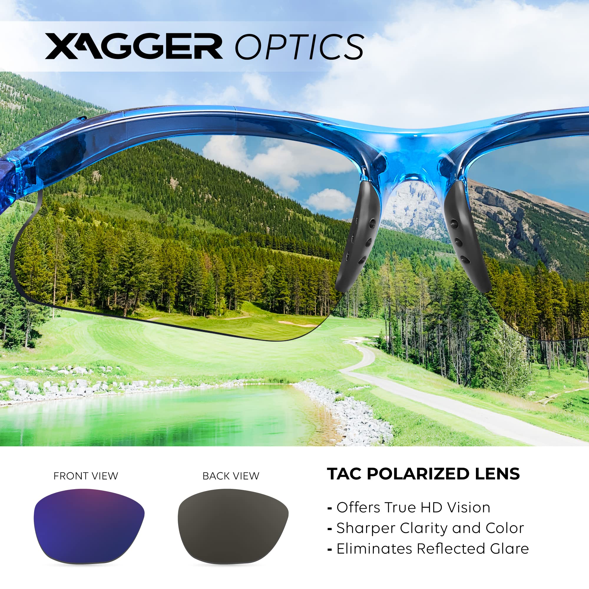 Xagger Kids Youth Polarized Sports Sunglasses for Boys Girls Baseball Softball Glasses TR90 Frame