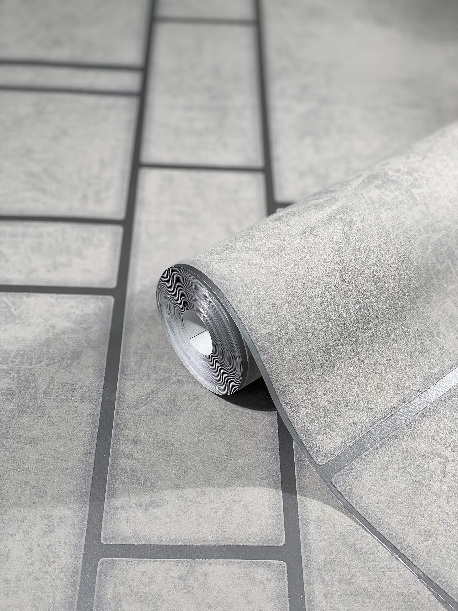 Wallpaper Greige Graphical Pattern Modern for Living Room Bedroom or Kitchen high Quality Non Woven wallcovering Wall Paper Made in Germany 10,05 x 0,53m