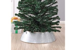 SARO LIFESTYLE EverestCollection Gold Rim Galvanized Christmas Tree Ring, Grey