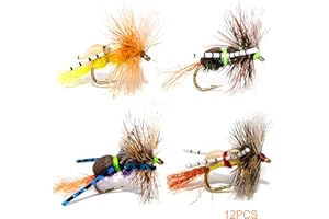 SUPERBE FLIES 12 Favorite Fly Fishing Flies Assortment | Dry, Wet, Nymphs, Streamers, Wooly Buggers, Caddis | Trout, Bass Fishing Lure