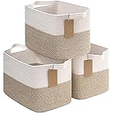 Goodpick Woven Storage Baskets, Shelf Baskets for Organizing and Storage, Gift Basket Empty with Handles, Baby Laundry Basket