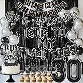 Death to My 20s Decorations for Her or Him RIP 20s Balloons 30th Birthday Decorations Pack 30th Birthday For Her Women Black 30th Birthday Party